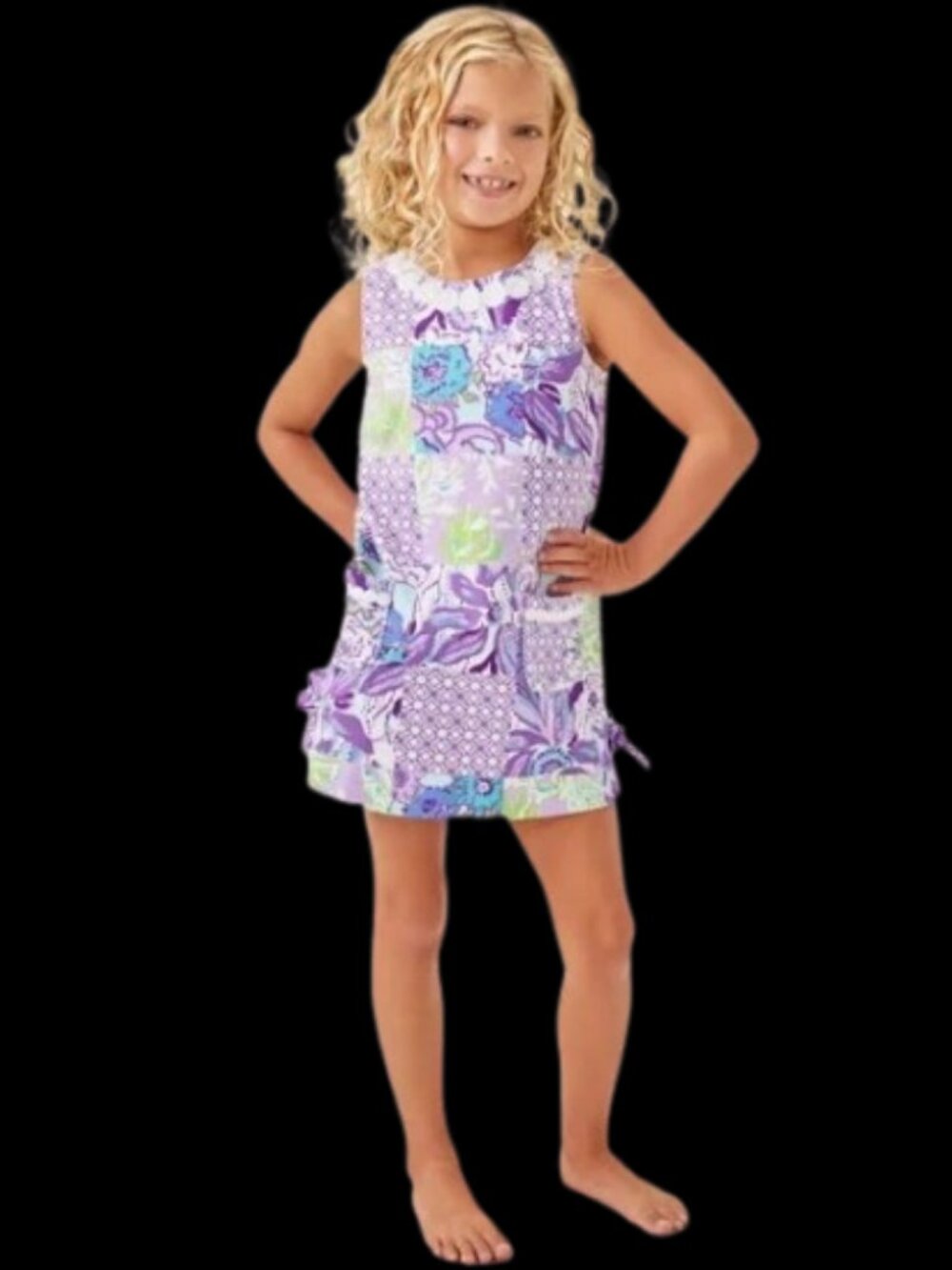 Lilly Pulitzer Little Lilly Girls Classic Shift Dress Multi Juicy Story Patch